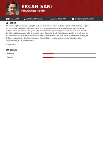 Pratisyen Hekim Cv Örnekleri cv indir